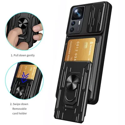 Case For Xiaomi Redmi Note 11 10 Pro Mi 11 Lite 11T 12T Card Slot Magnetic Cover • $18.69