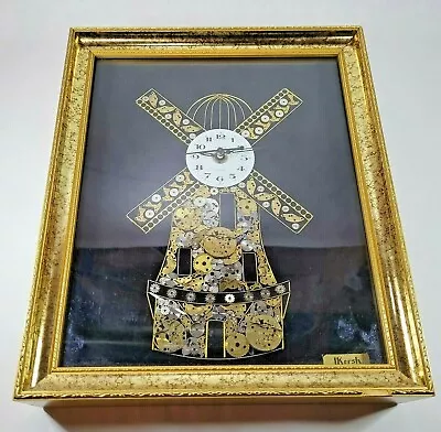 L. Kersh Windmill Clock Horological Original Collage Gold Parts London COA  • $39.97