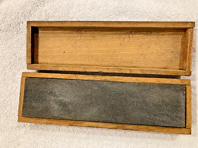 Vintage 2-Side Sharpening Stone In Dovetail Wood Box • $10.95