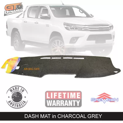 CHARCOAL DASH MAT For TOYOTA Hilux SR5 SR Workmate GUN126R 6/2015-2024 DM1412 • $89.95