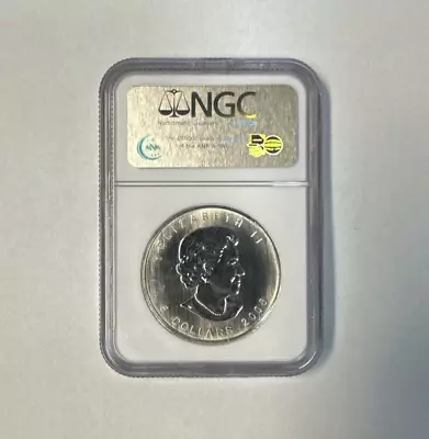2008 Canada Maple Leaf 1 Oz Fine Silver NGC MS68 Vancouver Olympics • $24.50