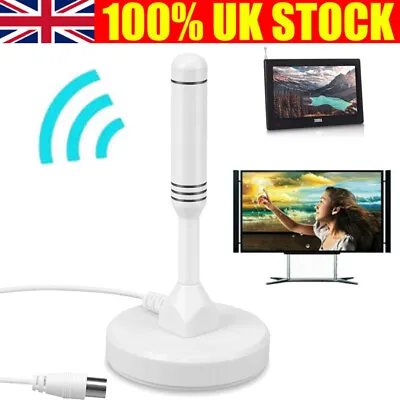 Digital HD Freeview Aerial Magnetic Base Portable TV Antenna Indoor Outdoor UK • £9.94
