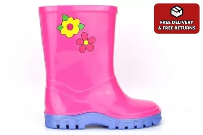 Girls Wellington Boots Girls Wellingtons Girls Wellies Infant Wellies Kids Size • £10.83