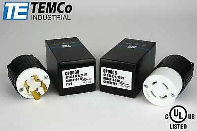 $18.95 • Buy TEMCO NEMA L14-30P / L14-30R Plug Set 30A 125/250V Locking UL Listed / Generator