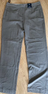 £12.50 • Buy M&s Straight-leg Trousers,  Two Way Stretch, Neutral Colour Size 12 Reg Bnwt