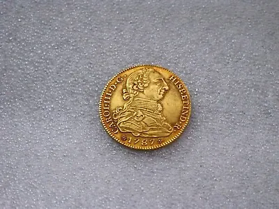 1787 Madrid 4 Escudos Charles Iii Spanish Gold Coin Doubloon Au++ • $2999.99