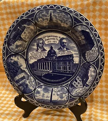 1912 Rowland & Marsellus Co. 100th Anniversary Norristown PA Flow Blue Plate • $12