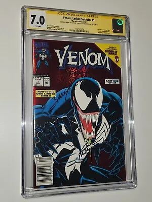 Venom Lethal Protector #1 Newsstand Signed David Michelinie & Mark Bagley CGC SS • $225