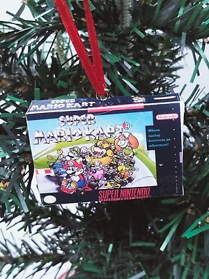 Mario Kart Super Nintendo Game Box Hanging Ornament | Christmas Ornament | Mini  • $15.88