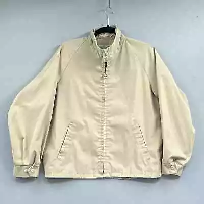 VTG 80s Pacific Trail Grandpa Bomber Jacket Mens Sz 40 Tan Long Sleeve Full Zip • $29.99