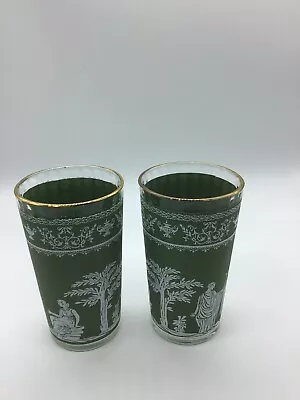 2 Vintage Wedgewood Jasperware Highball Glasses (5 In Tall X 2.75 In Width) • $15.99