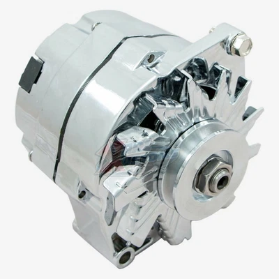 $139.95 • Buy Chrome GM 110 Amp 10SI 1 Or 3 Wire Alternator Chevy 327-350-396-427-454 V-Belt