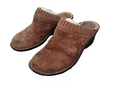 UGG GAEL WO S Mules Clogs  Suede Sheepskin Fur Lined Slides Shoes SN 1934  SZ 8 • $37.20