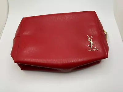 Yves Saint Laurent YSL Beauty Red Makeup Cosmetic Bag Travel Pouch Brand New! • $18