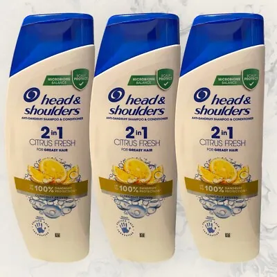 3 X Head And & Shoulders CITRUS FRESH 2 In 1 Shampoo / Conditioner 400ml • £18.94