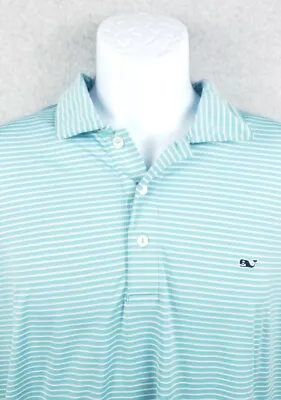 Vineyard Vines Men's Shirt Polo Short Sleeve Large Blue White Stripe • $20