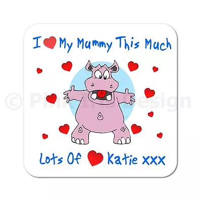 I Love Mummy | Nanny | Granny Auntie This Much Personalised Drinks Coaster Gift • £3.99