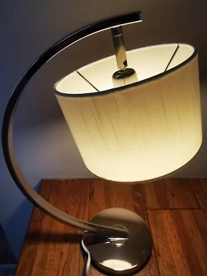 £26 • Buy Laura Ashley Chrome Curved  Table Lamp With Shade