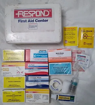 Respond First Aid Kit Metal Case Wall Mount W/ Supplies Inside • $31.99