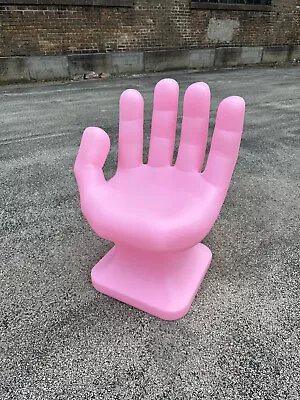 Pastel Pink Left HAND SHAPED CHAIR 32  Tall Adult 70s Retro ICarly NEW • $199