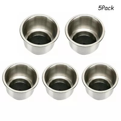 5Pack Stainless Steel Recessed Cup Drink Holder With Drain Marine Boat RV Camper • $26.99