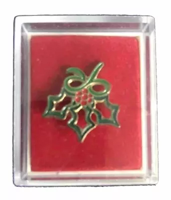 MACMILLAN HOLLY Lapel Pin Badge  - Green & Red Enamel In Original Box • £3.50