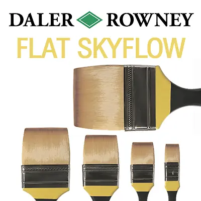 Daler Rowney System 3 SkyFlow Acrylic Large Flat Paint Brushes • £13.75