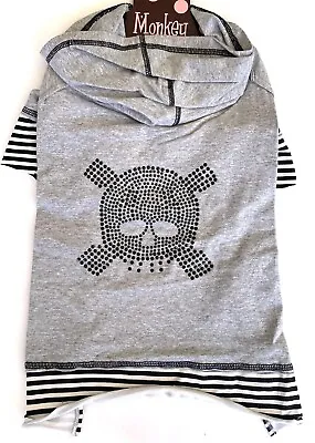 Dog Hoodie Skull & Crossbones 14.5  Or 16  Long In Studs Costume Halloween • $14.39