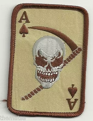 Ace Of Spades Death Card Vietnam Military Desert Embroidered  Patch • $29.99