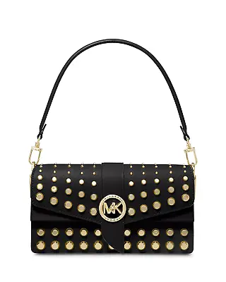 NEW! NWT MICHAEL KORS Greenwich Medium Stud Saffiano Leather Shoulder Bag Black • $249.99