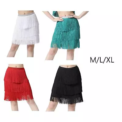 Girl Latin Dance Skirt Breathable Elastic Waist Competition Clothes Versatile • $22.83