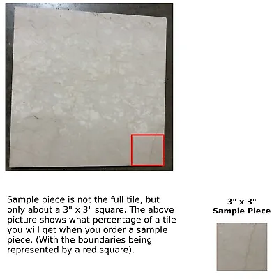 Tile 18x18 White Botticino Marble Natural Stone About 3x3 SAMPLE PIECE TS-23 • $10