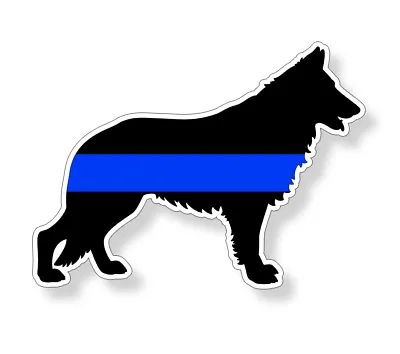 German Shepard Police K9 Dog Blue Line Sticker Car Vehicle Window Bumper Decal • $2.95