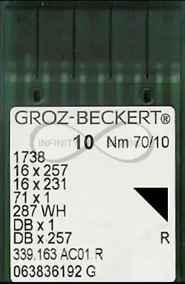 Juki DDL-555 Sewing Machine Needles Groz Beckert 16x231 DBx1 (Normal Point) • $12.38