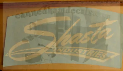 Shasta Industries Vintage Travel Trailer Decal 24  White Yellow On SALE • $33