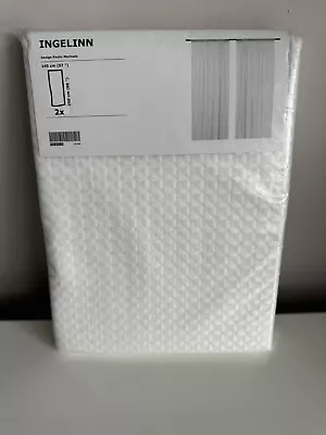 Beautiful IKEA Ingelinn Long Geometric Textured White Sheer Curtains • £30