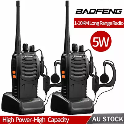 2PCS Walkie Talkie BF-888S Handheld Two-Way Radio UHF 400-470MHz 5W Rechargeable • $42.99