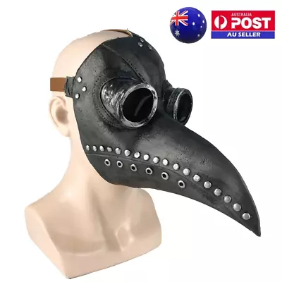 Plague Doctor Leather Mask Halloween Cosplay Party Costume Latex Decor Prop • $20.88