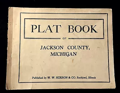 Rare Vtg 1940's Jackson County Michigan Plat Book 20 Maps Grass Lake Waterloo .. • $120