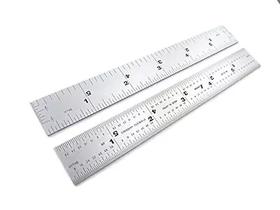 H3001ae 6 Inch Rigid Machinist Ruler 4r Graduations 1/64 1/32 1/16 1/8 With 1/ • $25.50