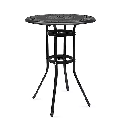 Patio Bar Table 41  Height High Top Outdoor Table Cast Aluminum Round Table • $119.99