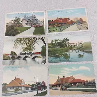 Lot 6 Vintage Railroad Postcards Milw CMSTP Depot WI 1908-1930 VG READ ID989 • $10