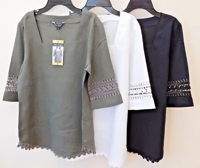 Ellen Reyes Ladies Original 100% Linen Blouse / Top Fantastic 4 Sizes 3 Colours • £14.99