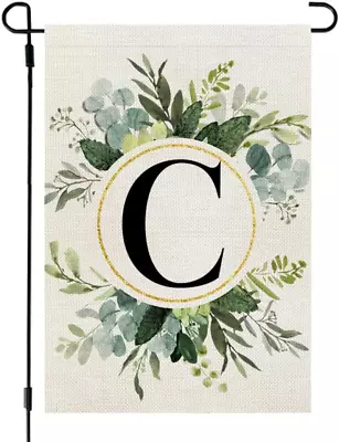 Monogram Letter C Garden Flag Floral 12X18 Inch Double Sided For Outside Small B • $16.88