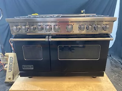 Viking VDR7486GBK 7 Series 48 Freestanding Dual Fuel Range Black SS Trim • $1