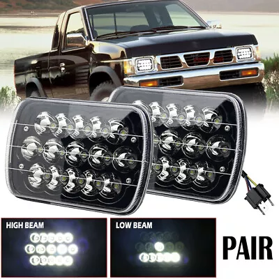 $43.95 • Buy Pair 5x7'' 7x6''inch LED Headlights Hi-Lo Beam For Nissan Pickup Hardbody D21 NX