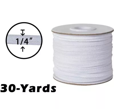 White Elastic Cord 1/4  Width 30-Yards Length Elastic Bands  • $6.99