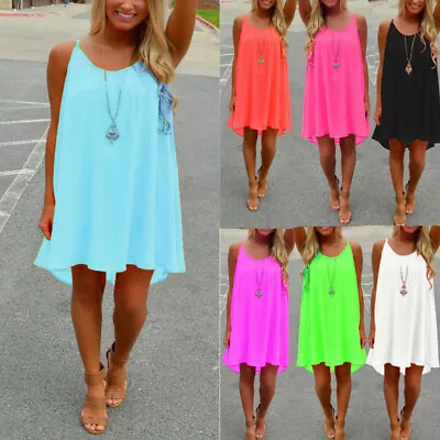 £8.99 • Buy Plus Size Ladies Sundress Dress Dresses Cold Shoulder Floral Beach Swing Holiday