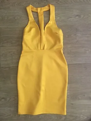 Oh My Love London Yellow Cocktail Bodycon Dress Size UK S • £4.99