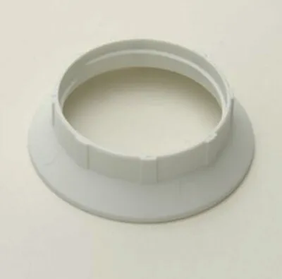 White Shade Ring For E27 / ES Light Lamp Holders Threaded Sleeve 40mm Dia • £2.50